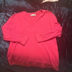 Loft Hot Pink Long Sleeve Top